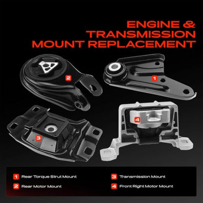 A-Premium Engine Motor and Transmission Mount Kit, with Torque Strut Mount