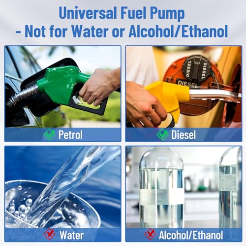 CarBole Universal Electric External Inline Fuel Pump, 12V 300LPH High Flow Rate, with Mounting Bracket Clamp