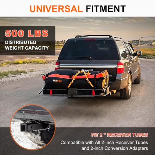 Hitch Mount Folding Trailer Cargo Carrier Basket 60" x 20" x 6" - size: 16 Cubic feet