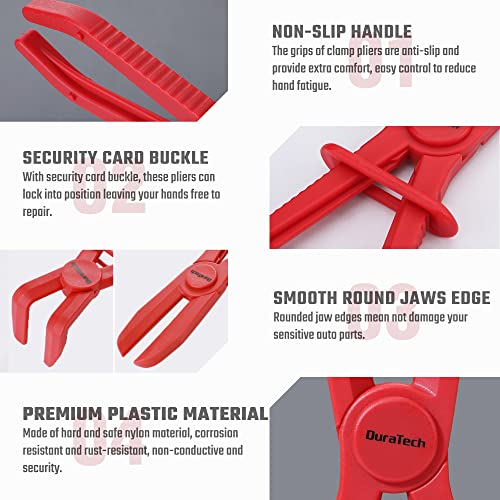 DURATECH 6-Piece Hose Clamp Pliers Set - Straight & 90 Angled - size: 6-Piece, style: 90 Angled
