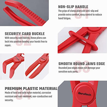 DURATECH 6-Piece Hose Clamp Pliers Set - Straight & 90 Angled - size: 6-Piece, style: 90 Angled