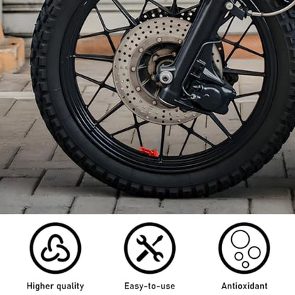 Yourkar 2 PCS Motorcycle Tire Valve Stems, 90 Degree Angle Aluminum Alloy Tire Tubeless Valve Stems with Rubber Ring, Red - color: Red