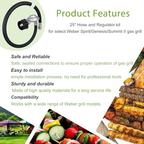 25IN for Weber Hose and Regulator Kit, for Weber/Genesis Grill Regulator - size: 25in for Weber Genesis/Spirit/Sumit