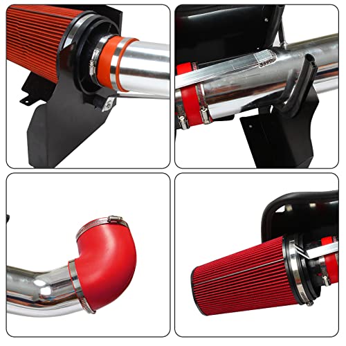 4" Cold Air Intake System Kit Compatible with 1999-2006 Chevy/GMC/Cadillac - color: Red