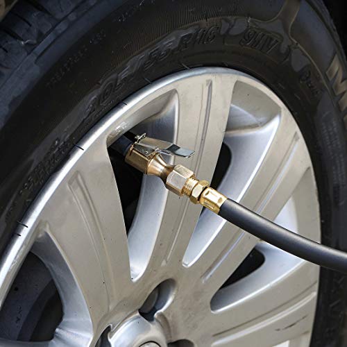 CZC AUTO Heavy Duty Brass Air Chuck, Closed Flow, 1/4" FNPT Tyre Chuck - size: 2 Pack