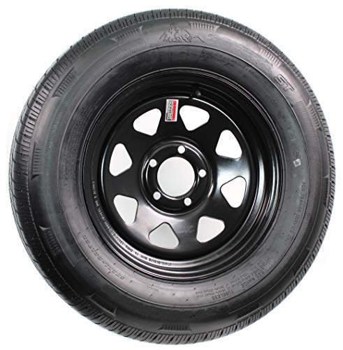 eCustomrim Trailer Tire Rim Assembly ST205/75D14 LRC 14 Inch 5 Lug Black