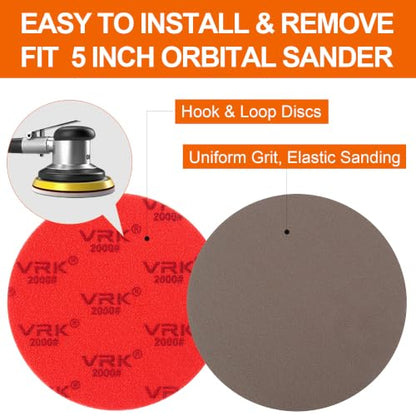 24 PCS 5 Inch Hook and Loop Sanding Sponge Discs Set 2000 Grit - size: 5 In 2000 Grit 24 PCS