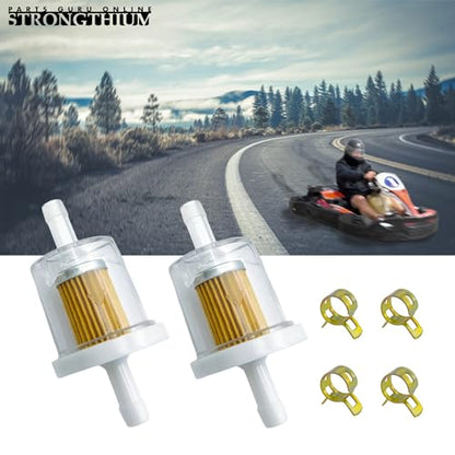 Strongthium 691035 493629 1/4" 40 Micron Inline Fuel Filter Kit - size: 2pcs