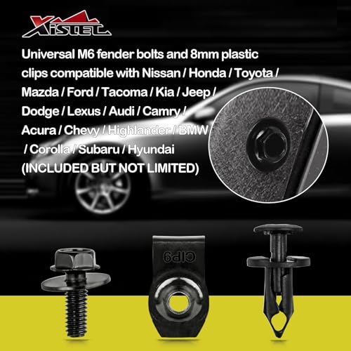 Xislet 45PCS Universal Engine Under Cover Splash Shield Guard Body Bolts - size: 45PCS