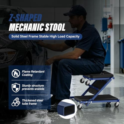 LWW 36" Mechanic Creeper,2-in-1 Foldable Z,300 LBS Capacity