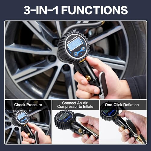 Digital Tire Pressure Gauge with Inflator 250 PSI