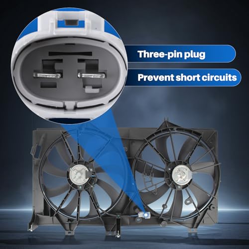 AUTOKAY Dual Condenser Cooling Radiator Fan for Toyota Camry 2.5L L4 12-17