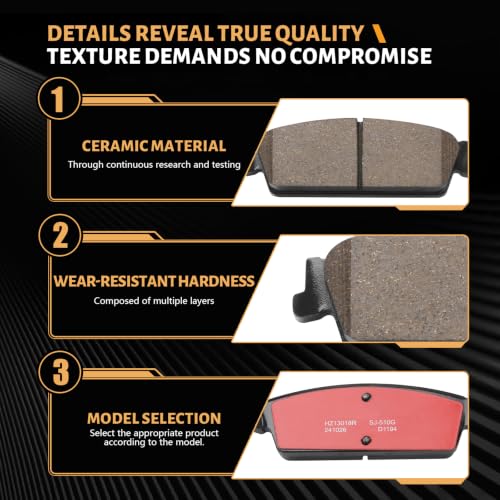 D1194 Rear Ceramic Brake Pads Kit Fit For Cadillac Escalade 2007-2014, For Chevrolet Avalanche 2007-2013, For Silverado 1500 2007-2013, For Suburban 1500 2007-2014, For Tahoe 07-14 - size: HZ1194H