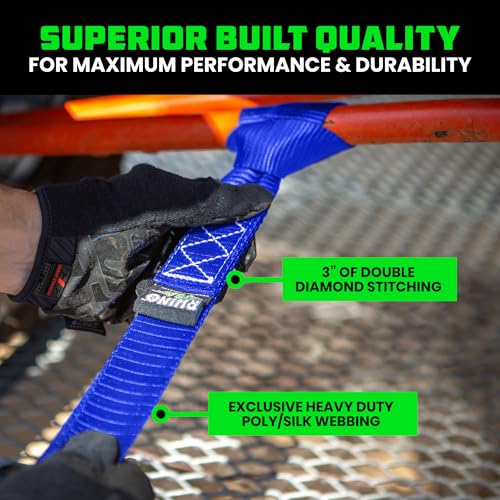 Rhino USA Soft Loop Tie Down Straps (4-Pack) - Motorcycle Handlebar Straps - color: Blue 4-Pack