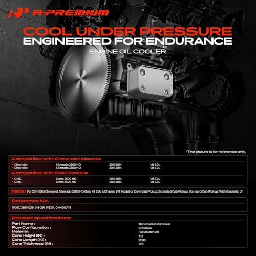 A-Premium Transmission Oil Cooler with Bracket