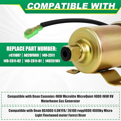 Podoy 149-2311 12V Electric Fuel Pump Compatible with Onan Cummins 4000 4KW