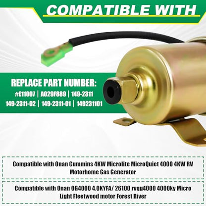 Podoy 149-2311 12V Electric Fuel Pump Compatible with Onan Cummins 4000 4KW