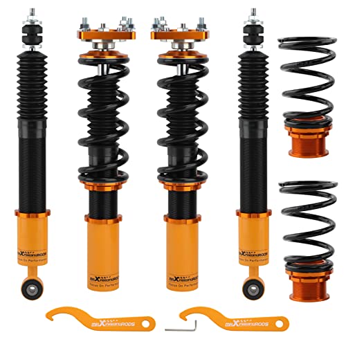 maXpeedingrods Coilovers for Ford Mustang 1994-2004, Height Adjustable Coilovers Suspension Kit, Preset Damping Shock Absorber Struts, Lowering Kit Gold