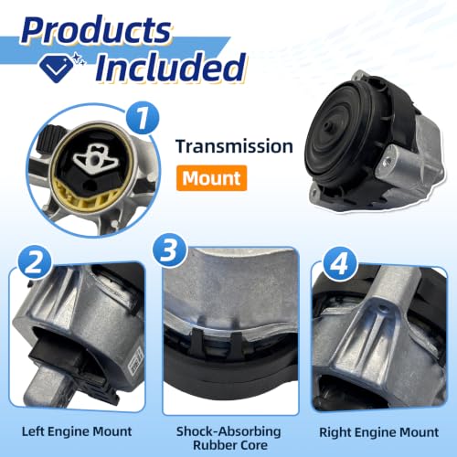 22116877659 Engine Motor Mount & Transmission Mount Kit for 2017-2024 BMW