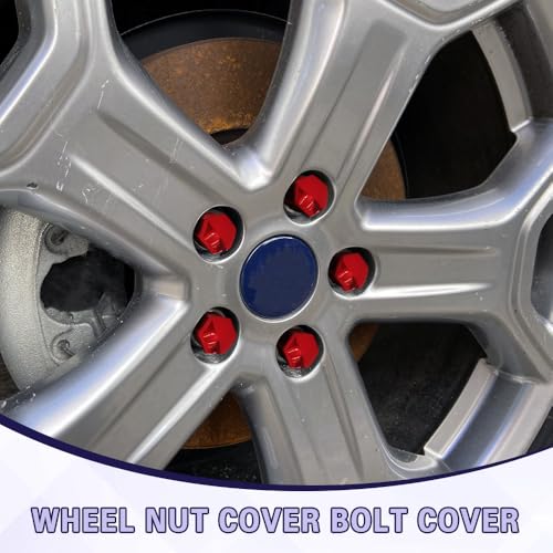 20PCS Car Wheel Lug Nut Covers, Hexagonal Plastic Dustproof Wheel Nut Rim Cover, 17mm Wheel Nut Covers with Removal Tool, Rust-Resistant Car Lugnut Caps for Most Vehicles (Red/17MM) - color: Red/17MM