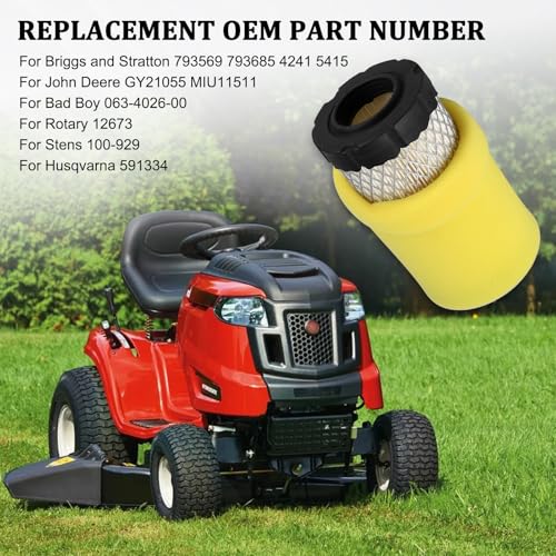 793569 793685 Air Filter for B&S 793569 4241 5415 Craftsman YT3000 LT2000 Husqvarna 793569 John Deere GY21055 MIU11511 E110 LA125 LA115 Rotary 12673 17.5hp-21hp Engine Lawn Mower Tractor - size: 1 PC