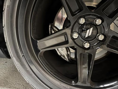 (Set of 4) 63mm=2.5 inches // Slash Wheel Center Caps Covers HubCaps + Tire Valve Stem Caps Trim for Dodge Charger Challenger Durango Hornet Dart R/T SRT Magnum Nitro Journey Caliber Avenger - color: silver // on black Center caps + tire valve caps