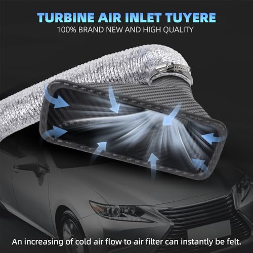BARTOO Air Intake Duct Front Bumper Turbo Air Intake Pipe Universal for Car - style: Square