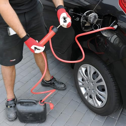 Car Siphon Fluid Transfer Pump, Multi-Use Manual Siphon Pumps for Gas Oil & Fluid Transfer, Portable Hand Inflation Pump Oil Extractor with Air Hose, Car Accessories