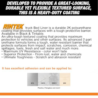 LAUCO Rintek Urethane Spray 1 Gallon Tintable Bedliner Coating, Heavy-Duty Polyurethane Protective Truck Bed Liner Paint, Waterproof Anti-Slip Impact-Resistant Automotive Coating 95124 - style: Tintable – No Gun