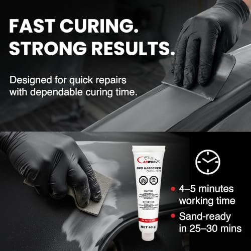 BPO Hardener, Body Filler Hardener - Pink Cream Catalyst for Flex Filler, Plastic Body Filler, Automotive Refinishing, 40 g