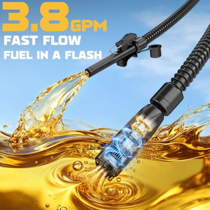 Cordless Fuel Transfer Pump Compatible with DeWalt 20V & Milwaukee 18V - color: Black