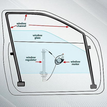 FINDAUTO 748-129 Power Window Regulator fit for 2003-2008 for Honda Pilot - size: Front Left, style: 2003-2008 for Honda Pilot
