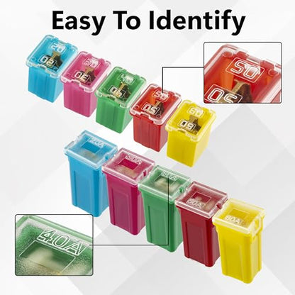 BFXM 10 PCS Versatile Automotive Fuse Assortment Kit, Low Profile Car Fuses