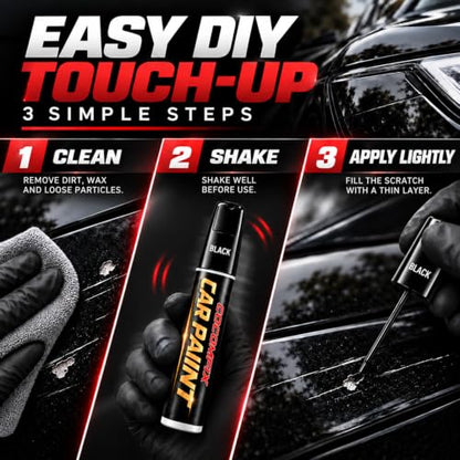 Black Touch Up Paint for Cars, Universal Gloss Black Automotive Pen, 1 FL - color: Black
