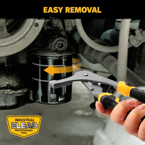 ELEAD Adjustable Oil Filter Wrench Set - 9" & 12" Pliers for Cars, Trucks, Motorcycles - Durable Carbon Steel, Ergonomic Grip, Easy Access Design - style: 9" & 12"