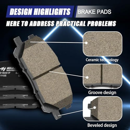 Ceramic Front Brake Pads for Toyota Highlander 2006-2007 - size: D1005