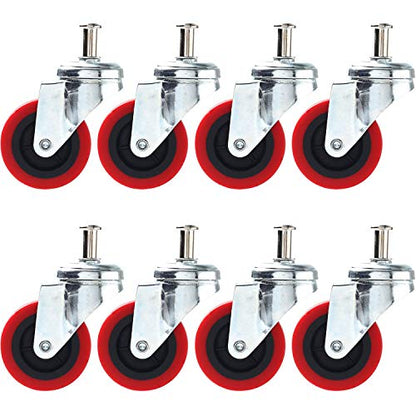 8 Pack Heavy-Duty 2.5" Swivel Caster Wheel Creeper Service Cart Stool Post Mount - size: 8 pcs