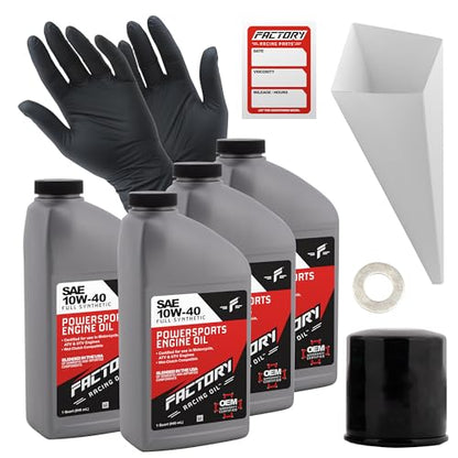 Factory Racing Parts Oil Change Kit compatible with Kawasaki Applications