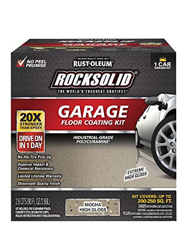 RockSolid Garage Floor Coating Kit, Mocha, 1 Car Kit - color: Mocha, size: 1 Car