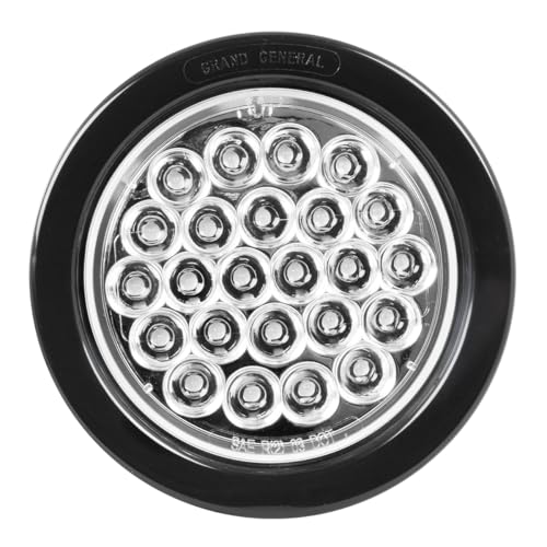 GG Grand General 78264 Red/Clear LED Light (4" Pearl Grommet and Pigtail, Lens) - color: Red/Clear, style: w/ Black Grommet