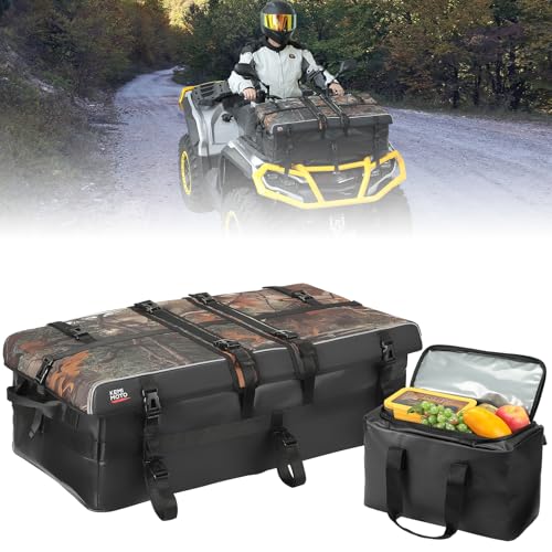 900D 80L ATV Cargo Storage Bag with 13L Cooler Rain Cover, Zipperless