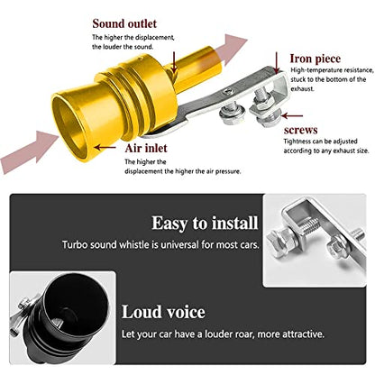 2PCS Car Turbo Whistle, Aluminum Alloy Universal Turbo Whistle - color: Gold