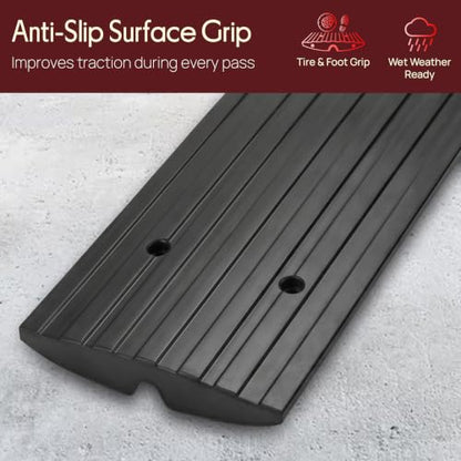 Pyle Car Driveway Adjustable Curb Ramps - 3 Pack Heavy Duty Rubber Threshold Ramp Kit Set -For Loading Dock, Garage, Sidewalk, Truck, Scooter, Bike, Motorcycle & Wheelchair Mobility- PCRBDR23 - size: 3-Pack
