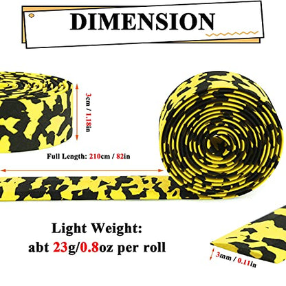 KINGOU Black & Yellow Camouflage EVA Road Bike Handlebar Tape with Bar Plugs - 2PCS Per Set - color: black&yellow
