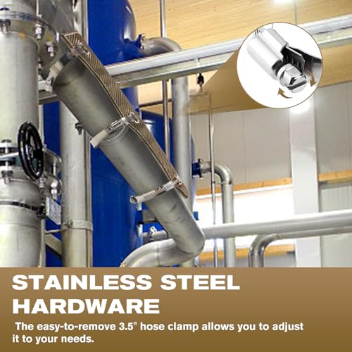 Exhaust Heat Shield with Gloves 6" x 12", Titanium Pipe Shield for Motorcycle, Components, Hoses, Lines, and Electrical Wiring, Two-Layer Exhaust Wrap Pipe Heat Shield Protection up to 1350°F