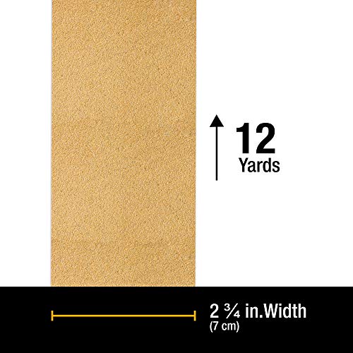 Dura-Gold Premium - 60 Grit Gold - Hook & Loop Backing Longboard Continuous Sandpaper Roll, 2-3/4" Wide, 12 Yards Long - For Automotive & Woodworking Air File Long Board Sanders, Hand Sanding Blocks - size: 60-Grit