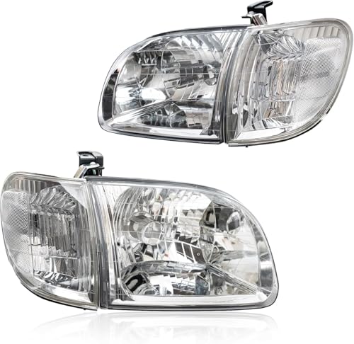 Headlight + Parking Lights Kit For Toyota Tundra Regular/Access Cab 2000-04 - color: Chrome Housing Clear