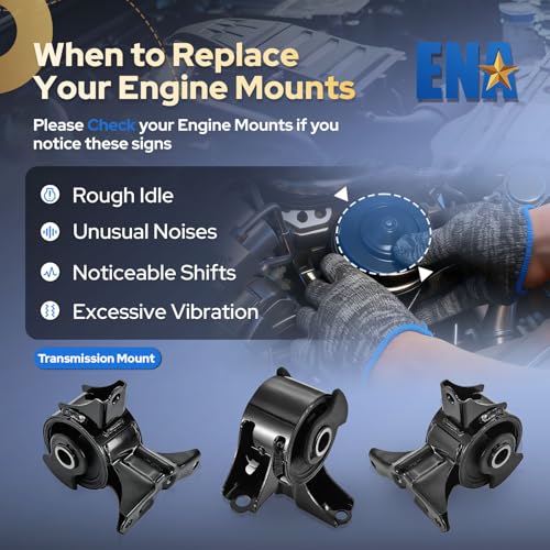 ENA Front Right Engine Motor Mount Compatible with Honda Accord 1998-2002 V6 3.0L, Odyssey 1999-2004 V6 3.5L, Acura CL 2001-2003 V6 3.2L, TL 1999-2003 V6 3.2L Replacement for A6552 EM8974 50820S0KA81