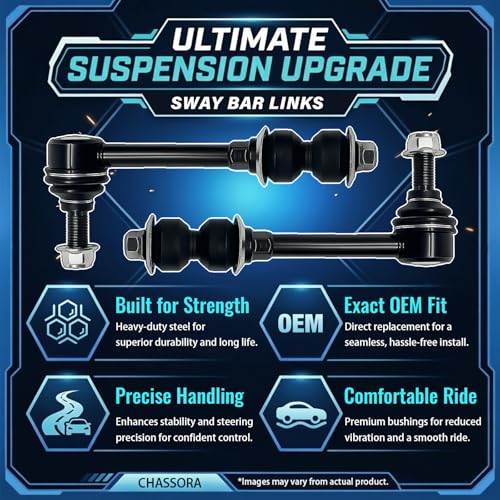 K750427 2PC Rear Stabilizer Sway Bar End Link Fit for Pontiac 2008 2009 Torrent, for Chevy 2008 2009 2010 2011 2012 2013 2014 2015 2016 2017 Equinox, for GMC 2010-2017 Terrain - size: K750427 X2