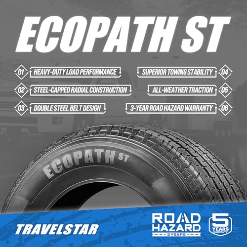 Set of 4 Travelstar Ecopath ST235/80R16 Heavy Duty Trailer Tires - size: ST235/80R16 12PR